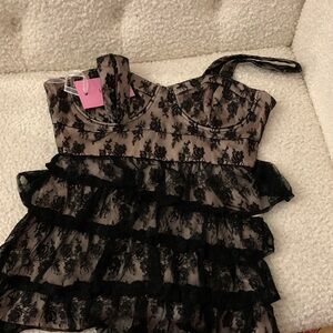 Black Lace Tiered shirt